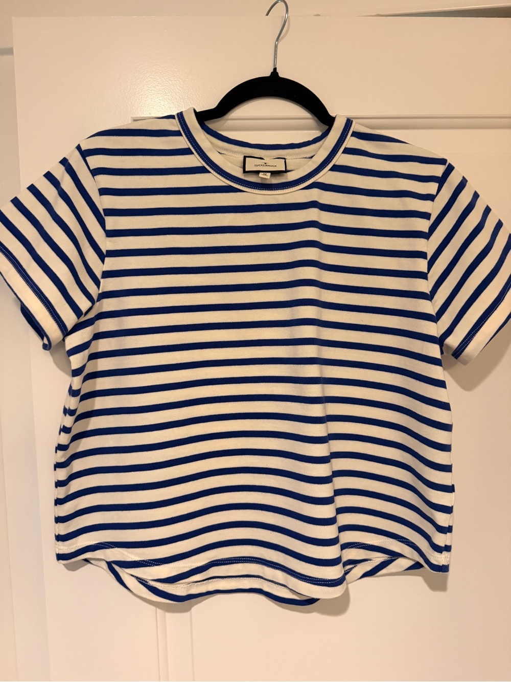 Tuckernuck Royal Blue and Ivory Striped T-Shirt
